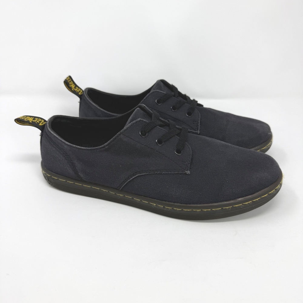 Classic Black Canvas Men’s Casual Lace-Up Shoes